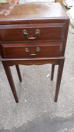 Antique bedside table $12