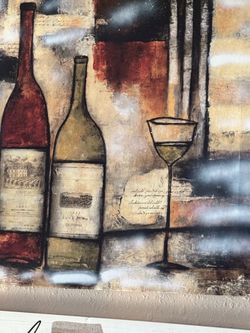 Canvas Wine Bottles  22 x 22