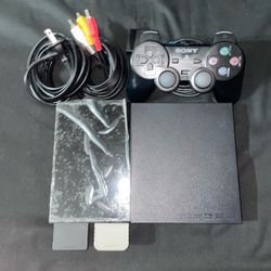 Sony PlayStation 2 PS2 Black Slim SCPH-90001 Bundle (Great Condition)