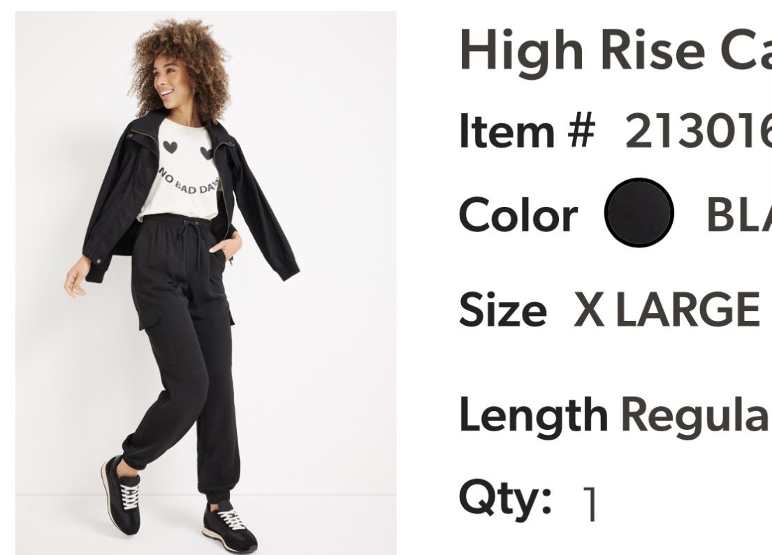 High Rise Black Jogger XL