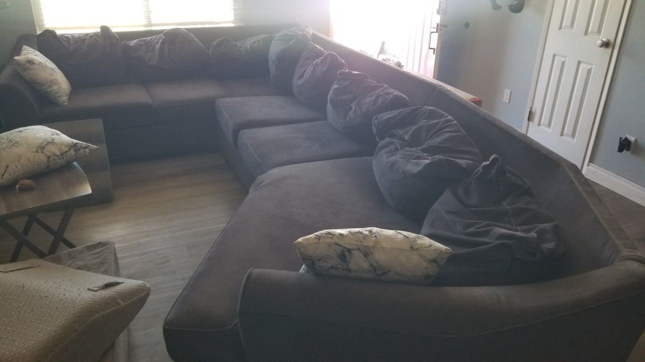 Dark Gray Sectional Sofa Couch