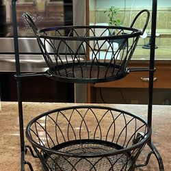 Two tier fruit basket