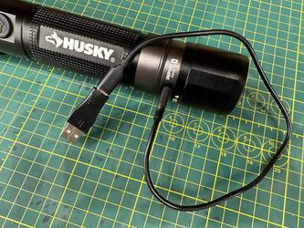 Husky 5000 Lumens Dual Power LED Rechargeable Focusing Flashlight