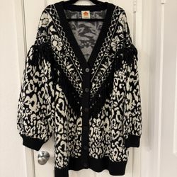 Farm Rio Garden Knit Cardigan, Size XL