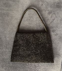 Vintage Black Beaded Evening Bag