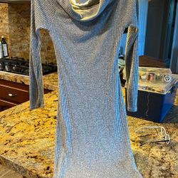 Gray Jersey Long Sleeve Dress 