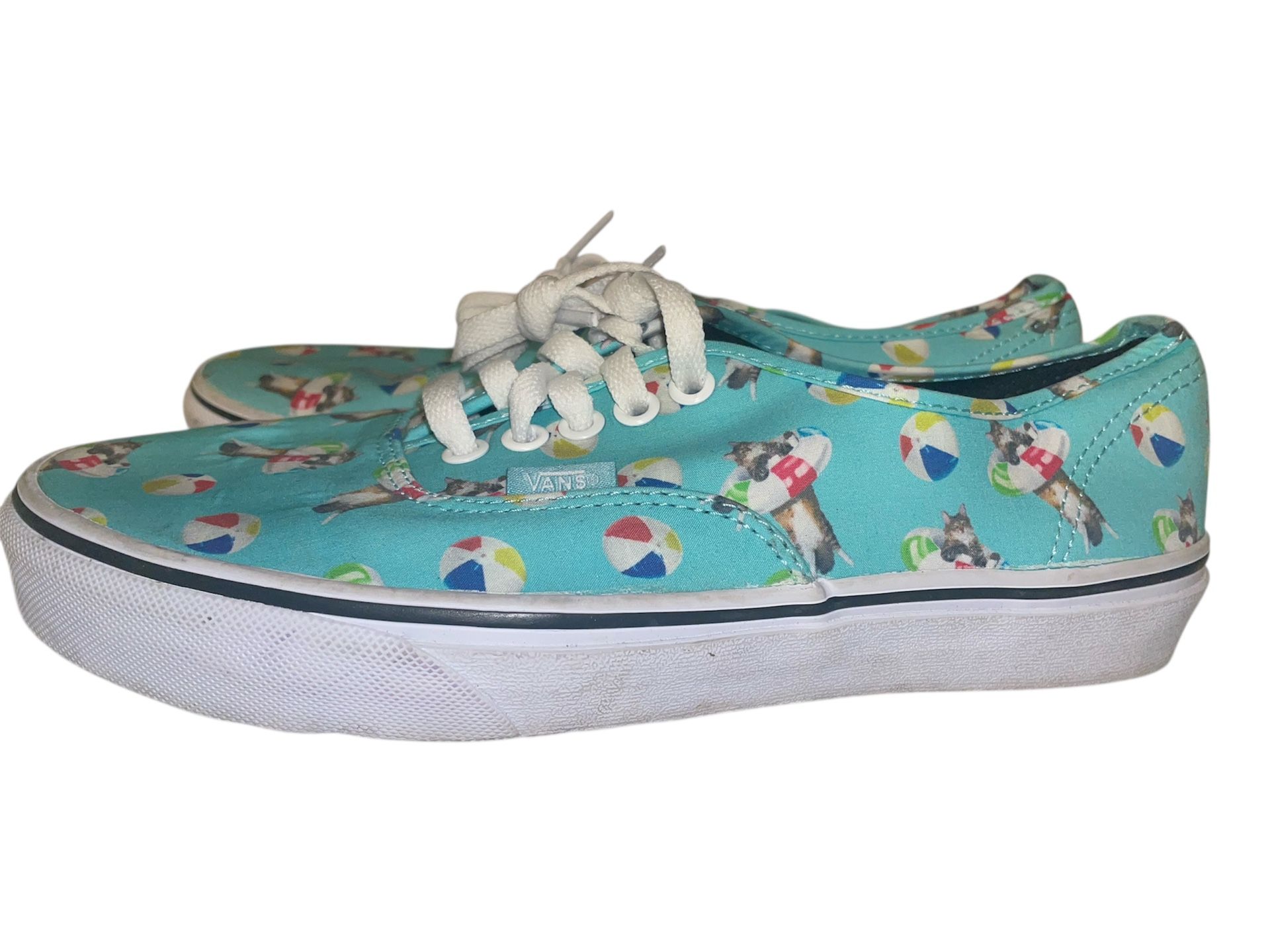 Vans 721356 Pool Vibes Blue Canvas Cats Skateboarding Sneaker Shoes Men's US 6.5