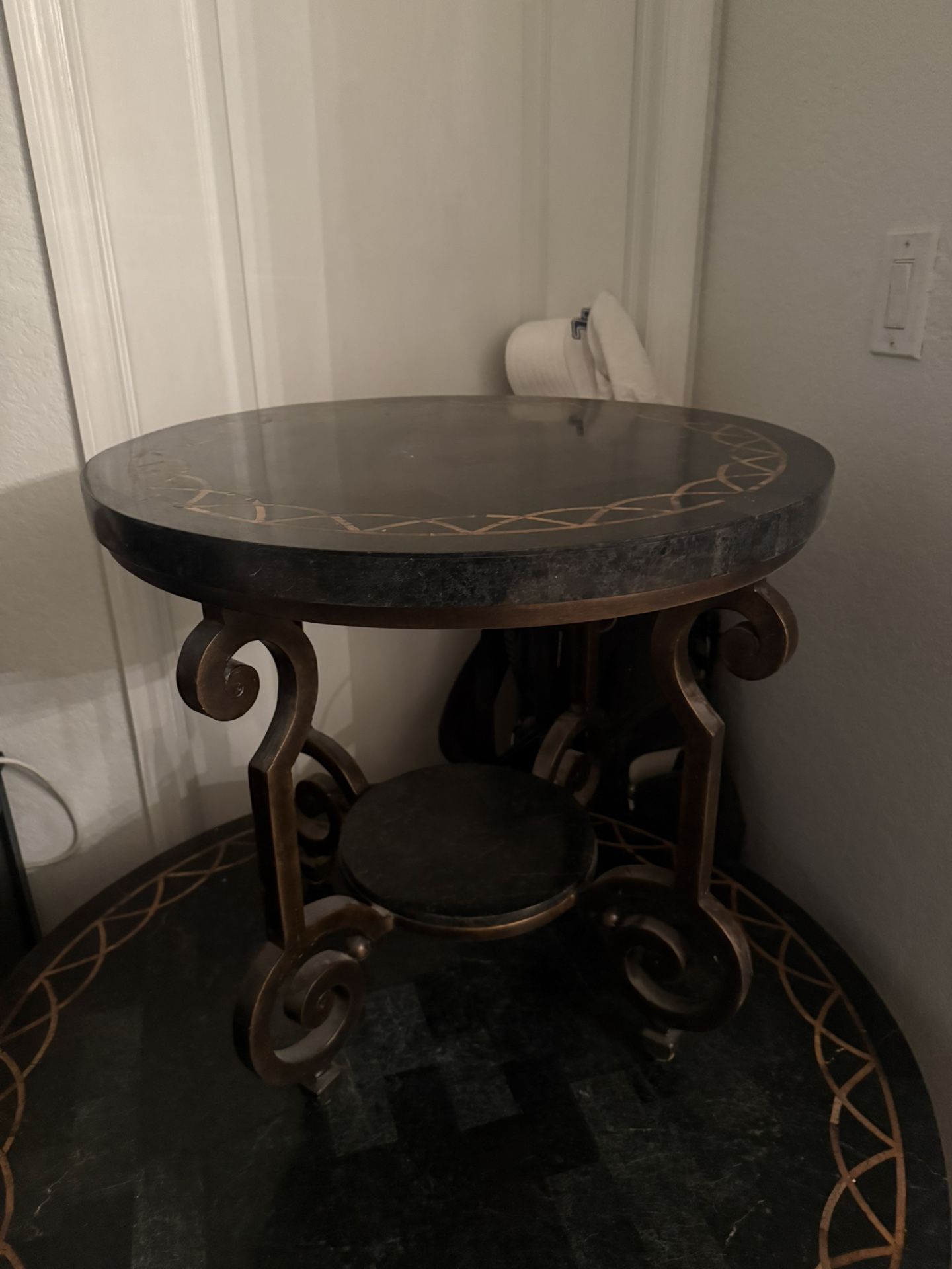 3 Black Marble Tables