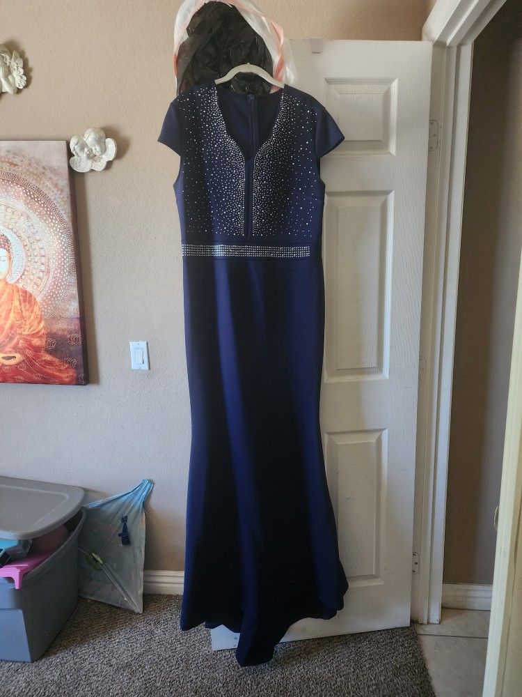 Navy Blue & Silver Dress