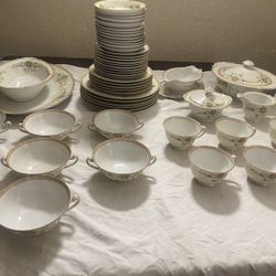 Vintage National China 56 Piece Set- Patricia Print