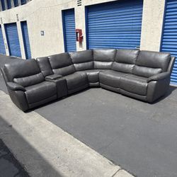 FREE LOCAL DELIVERY 🛻 Wylder Leather Power Reclining Sectional with Power Headrests 