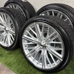 NEW 22 inch silver/brushed zl1 style wheels with lexani 265/35/22 tires