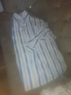 BLUE-STRIPED TOP AVAILABLE!