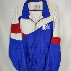 Vintage BAW Athletic Wear Windbreaker Jacket Mens Size XXL Isle Of Capri Casino