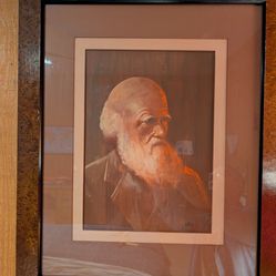 Charles Darwin Watercolor (signed)