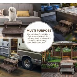 XtremepouwerUS Premium Multi Purpose 2-Step Spa Hot Tub Pool RV Campers Deck Steps Lightweight Sided Step (White)