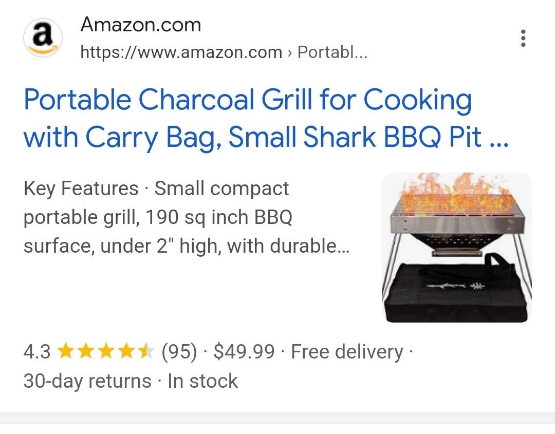 Land Shark Portable BBQ Grill Charcoal New In Box