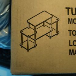 Furinno Turn-N-Tube Wood Entertainment Center for TV up to 25" in Cherry/Black