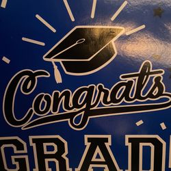 $10 Big Box  Graduation 🧑‍🎓 DECORATIONS - Blue & Black High School Or College Dec