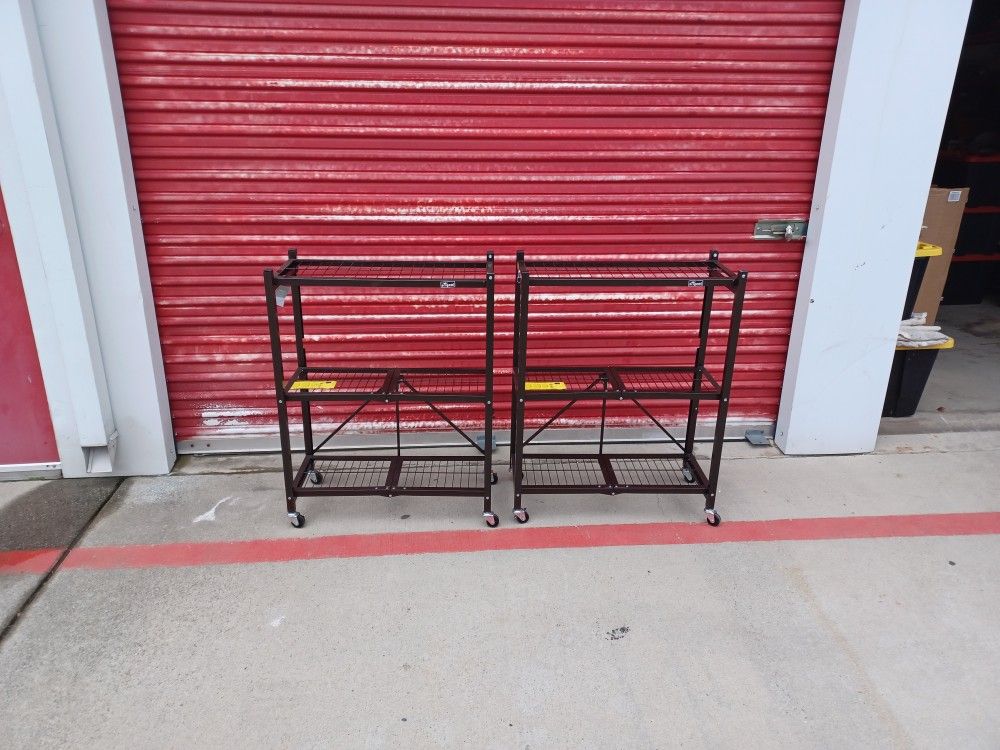 2 Foldable 3 Tier Shelf Storage Rack