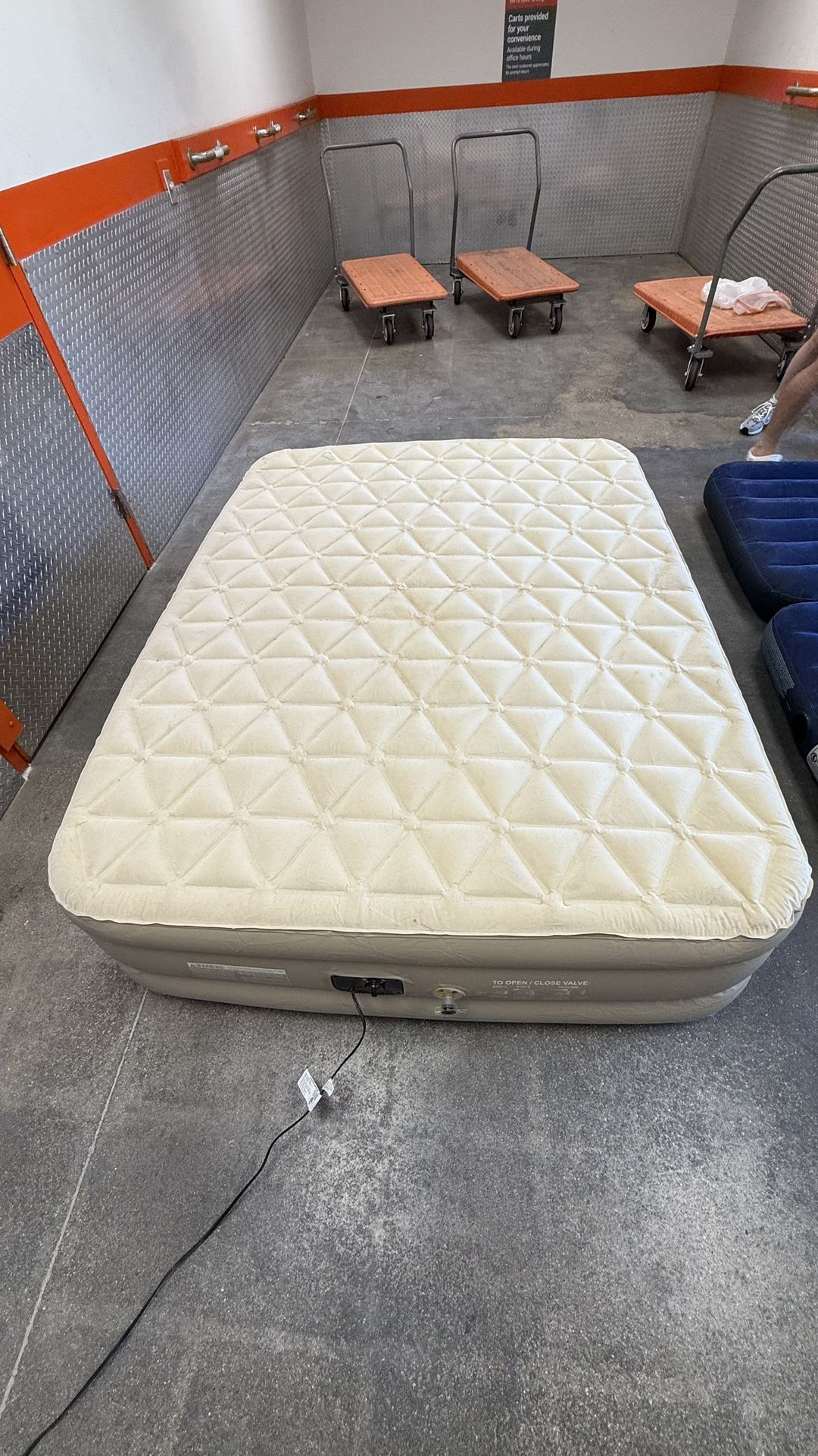 Coleman Queen Raised Air Mattress with Built-in Pump – Beige