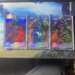 1995 Fleer Marvel Masterpieces Venom, Carnage, & Dr Doom Holo Flash