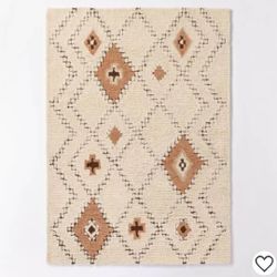 Brand New Threshold Northridge 7" X 10" Hand Tufed Shag Diamonds Area Rug 