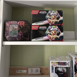 Pokemon Destined Rivals Tin and Prismatic Surprise Box