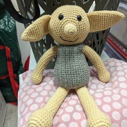 Dobby hand crocheted doll. About 18" 