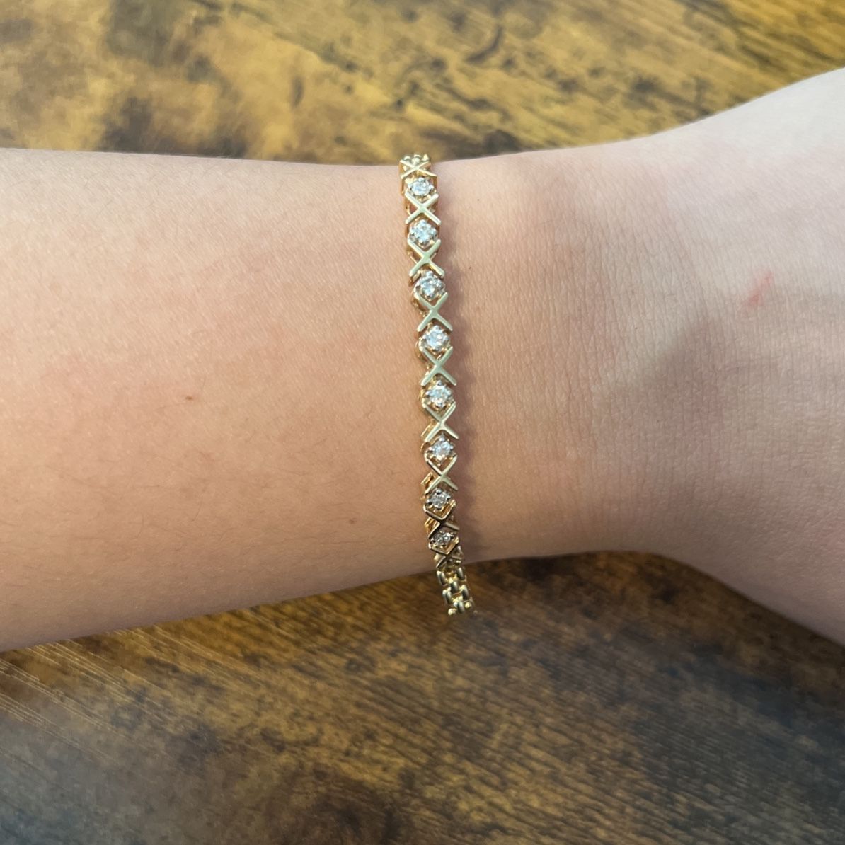 14k Yellow Gold Diamond Bracelet 