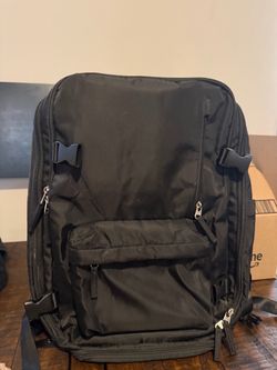 Black Nylon Travel Backpack