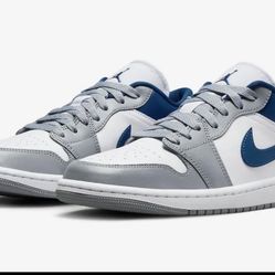 Air Jordan 1 Mid DC0774-042 Women's Gray/White/Blue Running Shoes Size 12 DB868