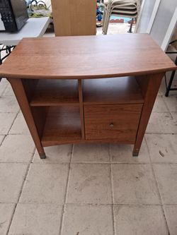 Wood TV Stand with Drawer and Shelves