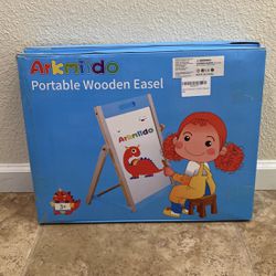 Arkmiido Kids Portable Wooden Dry Erase Easel 