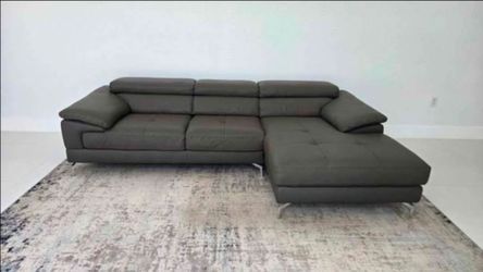 Dark Grey Microfiber Sectional L Shape
