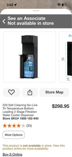 520 Self-Cleaning No-Line Tri-Temperature Bottom Loading 2-Stage Filtration Water Cooler Dispenser