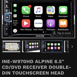 CAR STEREO - INE-W970HD ALPINE 6.5" CD/DVD RECEIVER DOUBLE-DIN TOUCHSCREEN HEAD UNIT - Works Perfect