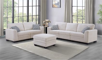 Corduroy module living room set