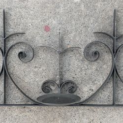 2ft Wide Wrought Iron Ornate Wall Sconce Candle Holder