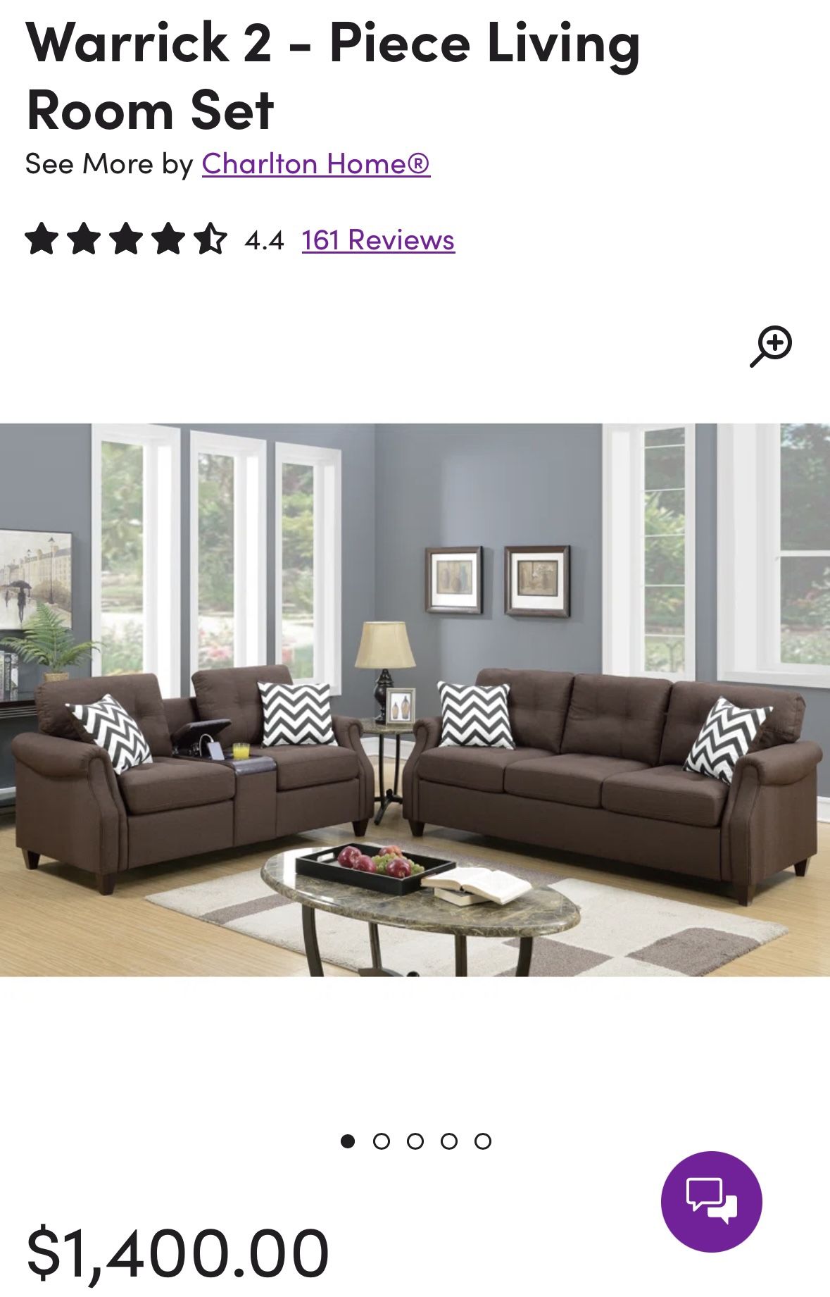 Warrick 2 Piece Living Room Set