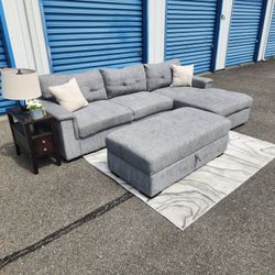 Sectional Sofa + Ottoman + Storage FREE DELIVERY 