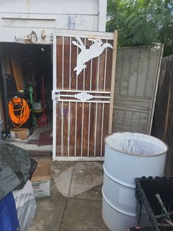 HEA Y DUTY METAl Security Door Sorry Pic Is Upside Down Measurements  41 Inches Across  88 Inches Long