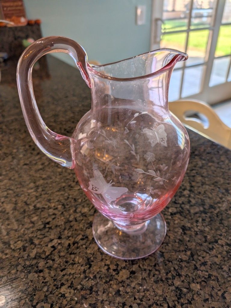 Lenox Pink Butterfly Pitcher