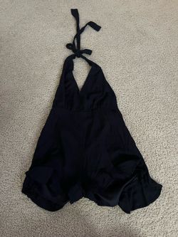 Trixxi black halter neck flowy romper size medium
