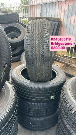 SET OF FOUR USED TIRES 245/55/19 BRIDGESTONE 