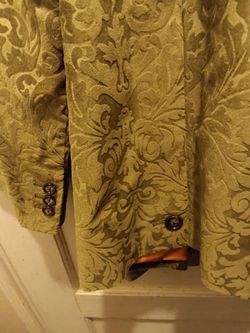Green Damask Brocade Blazer Jacket