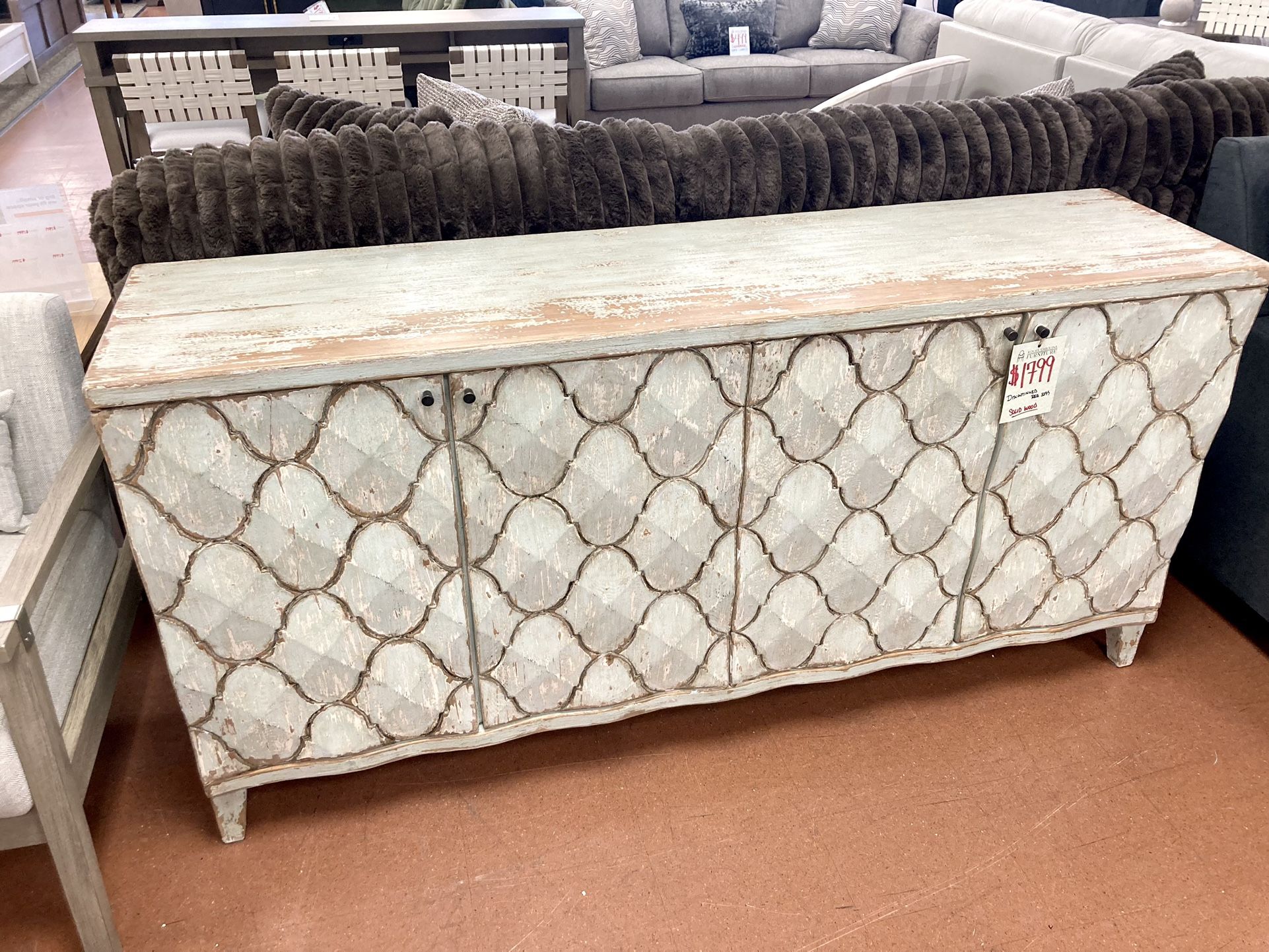New Sage Green Console — SOLID WOOD