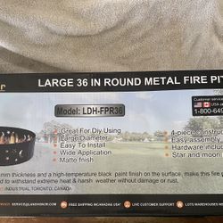 landhonor ldh fpr36 LARGE 36 in round metal pit ring   Great For Diy Using  Large Diameter  Easy To Install  • Matte fnish  Wide Application  4-piece 