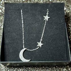 Moon And Stars Silver 925 Necklace