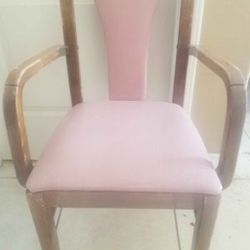 60ish Arm Desk/Restaurant wood frame chairs with wheels